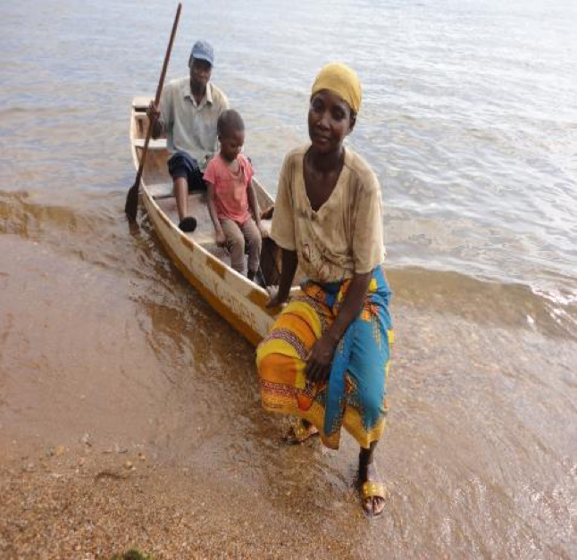 Beatrice in her canoe