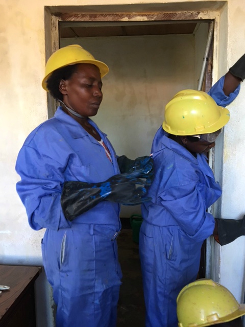 Three women receive vocational training in Rwanda