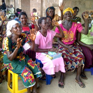 Women come together for class at a Women for Women International training center in Nigeria