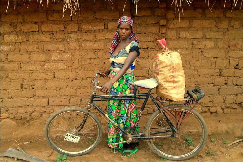 Mukunde is grateful for her bicycle