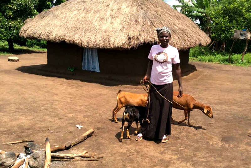 Agnes is grateful for her goats