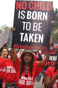 Women for Women International joined protests in Na irobi, Kenya to mark the one month anniversary since the kidnapping of more than 300 young women and girls in Nigeria.