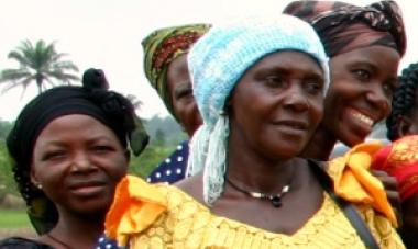close up of group of women smiling