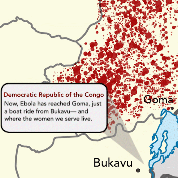Map - The spread of Ebola in the DRC