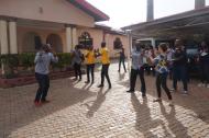 Genevieve with the Nigeria Country Team doing an exercise class