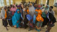 Brita Fernandez Schmidt with a group of Women for Women International participants in Plateau State, Nigeria. Photo: Monilekan