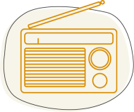 Illustration of a small radio for infographic