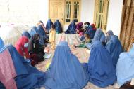 group of women outside classroom in nangahar