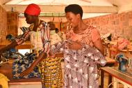 Tailoring class for program participants in Rwanda. 