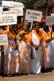 Women marching for peace