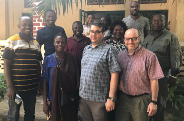 Marc Nations (front row, far right) with the staff in Uvira, DRC