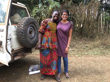 Saba Ghori and a Social Empowerment trainer from Women for Women International - Democratic Republic of the Congo