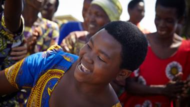 Women for Women International program participants taking part in the 'Sing Your Heart Out' project. Photo credit: Aidan O'Neill