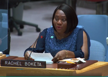 Rachel Boketa at UN meeting