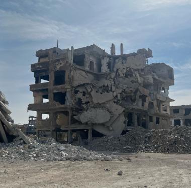 The ruins of the buildings in Al Yarmouk Camp, Damascus 