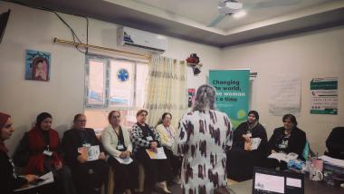 Iqbal at Women for Women International center, Iraq. Taken by WfWI Team