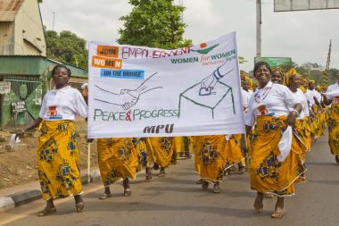 Women marching for peace