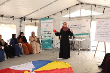 Sahar participating in Stronger Women Stronger Nations program, Gaza