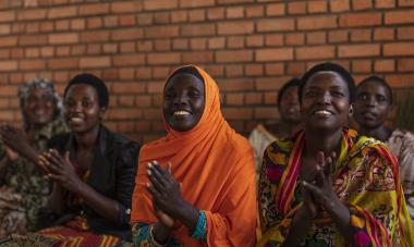 Three women smiling 