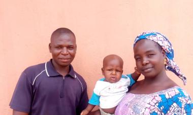 Saratu, a participant in Nigeria, and her family