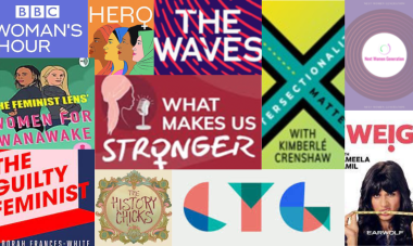 Collage of Podcast Covers for Women's History Month