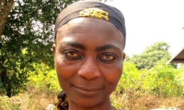 close up of woman looking at camera 