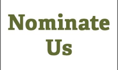 text that says: "nominate us"