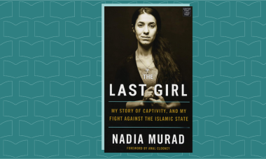 Image of book cover of Nadia Murad, a Yazidi woman with the title "The Last Girl: My Story of Captivity, and My Fight Against the Islamic State"
