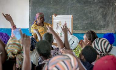 Stronger Women Stronger Nations Program classroom in Birava, DRC. Photo by Ryan Carter.