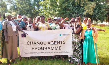 Change Agents from WfWI' program in South Sudan gather for a photo