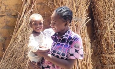 Nerat and her son Bright smiling