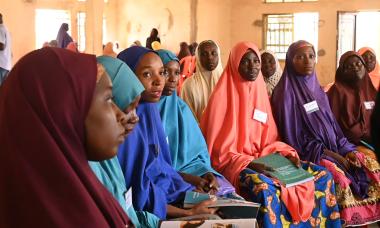 women sitting in Nigeria classroom