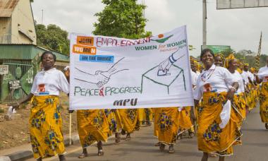 Women marching for peace