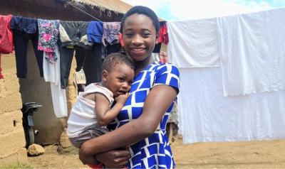 Nerat with her son