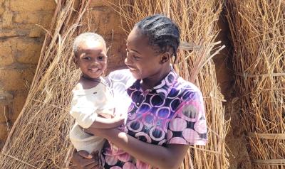 Nerat and her son Bright smiling
