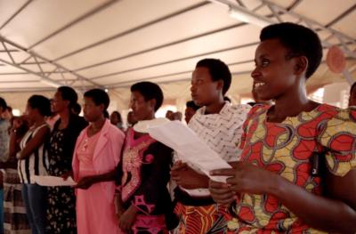 Group of Women in Rwanda singing. Photo credit: Aidan O'Neill