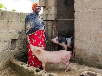 Nigeria woman with animals
